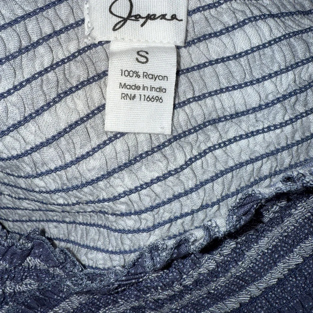 Japna Navy and White Striped smocked dress - Picture 4 of 4